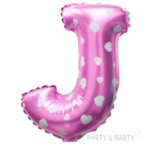 balon foliowy litera j serduszka rozowy jasny oem 16 ltr