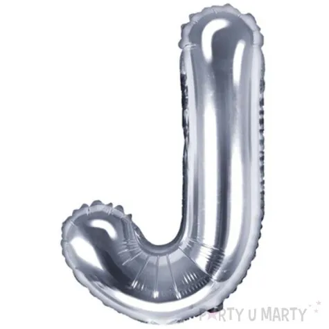 balon foliowy litera j srebrny partydeco 14 ltr