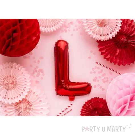 balon foliowy litera l czerwony partydeco 14 ltr