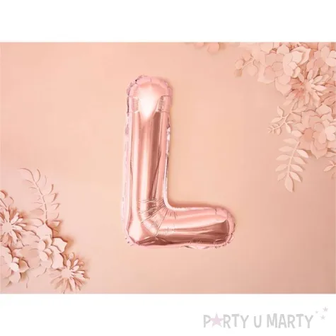 balon foliowy litera l rozowe zloto partydeco 14 ltr
