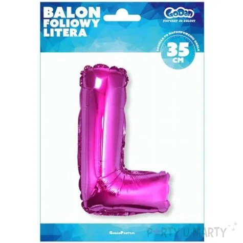 balon foliowy litera l rozowy godan 14 ltr