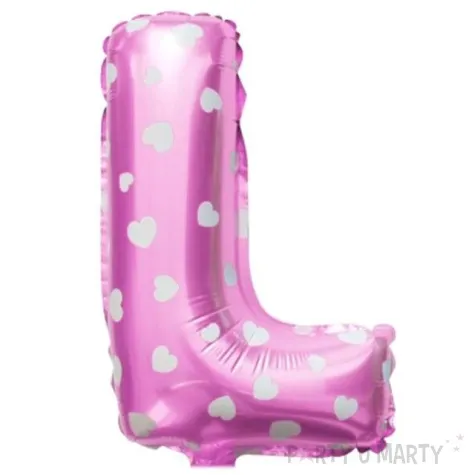 balon foliowy litera l serduszka rozowy jasny oem 16 ltr