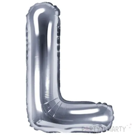 balon foliowy litera l srebrny partydeco 14 ltr