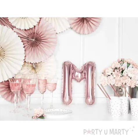 balon foliowy litera m rozowe zloto partydeco 14 ltr