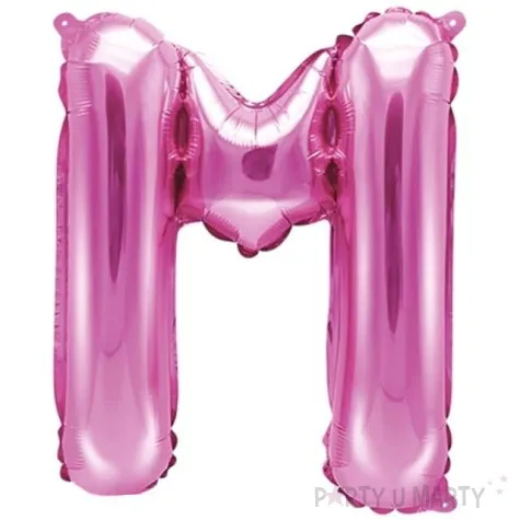 balon foliowy litera m rozowy ciemny partydeco 14 ltr