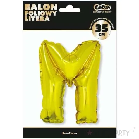 balon foliowy litera m zloty godan 14 ltr