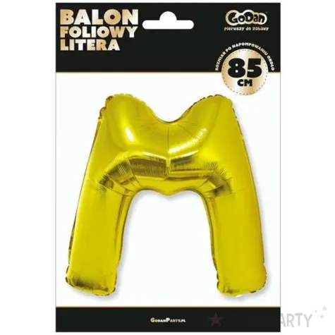 balon foliowy litera m zloty godan 32 ltr
