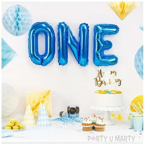 balon foliowy litera n 14 partydeco niebieski