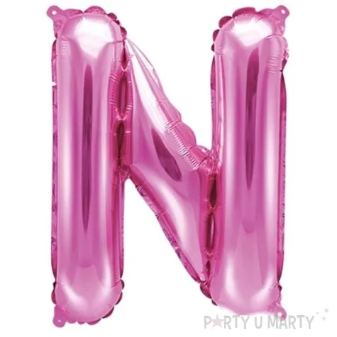 balon foliowy litera n 14 partydeco rozowy ciemny