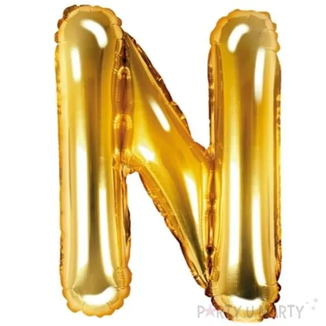 balon foliowy litera n 14 partydeco zloty