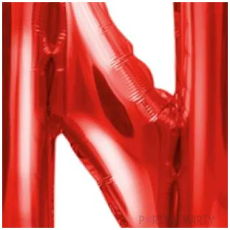 balon foliowy litera n czerwony partydeco 14 ltr