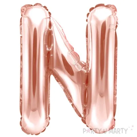 balon foliowy litera n rozowe zloto partydeco 14 ltr