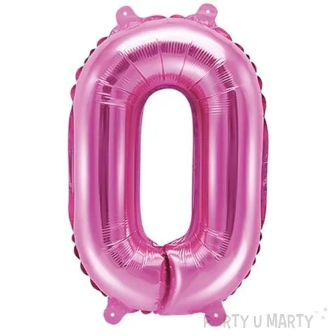 balon foliowy litera o 14 partydeco rozowy ciemny