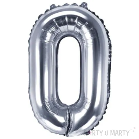 balon foliowy litera o 14 partydeco srebrny
