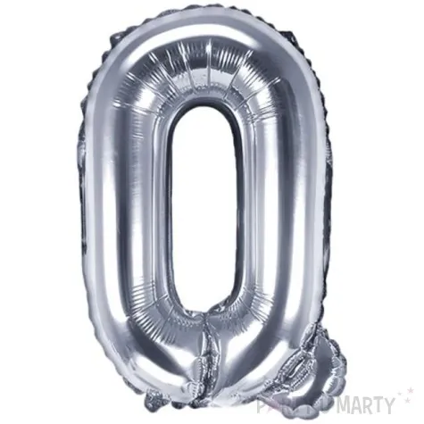 balon foliowy litera q 14 partydeco srebrny