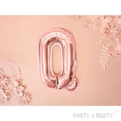 balon foliowy litera q rozowe zloto partydeco 14 ltr