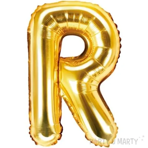 balon foliowy litera r 14 partydeco zloty