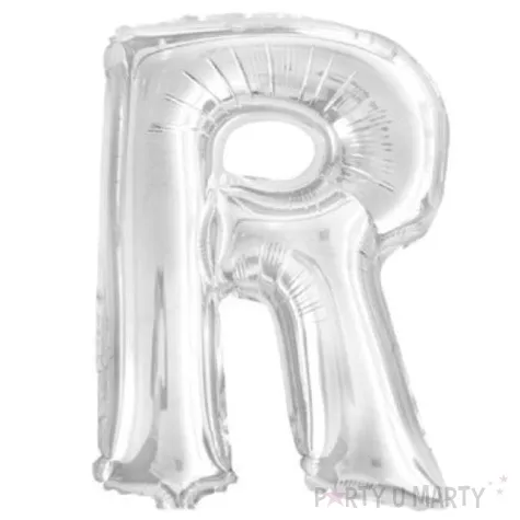balon foliowy litera r 16 oem srebrny