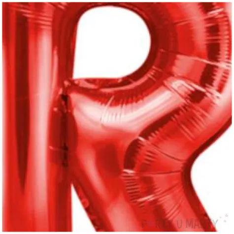 balon foliowy litera r czerwony partydeco 14 ltr