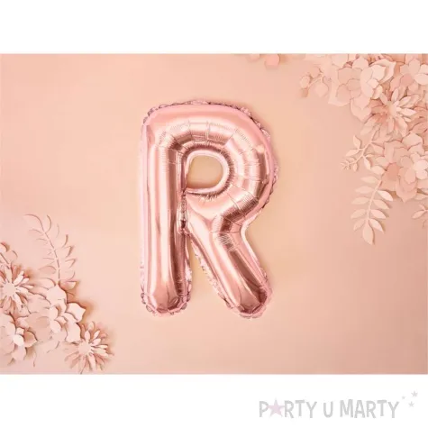 balon foliowy litera r rozowe zloto partydeco 14 ltr