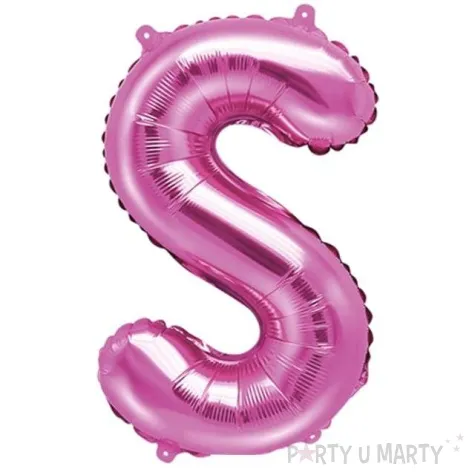 balon foliowy litera s 14 partydeco rozowy ciemny