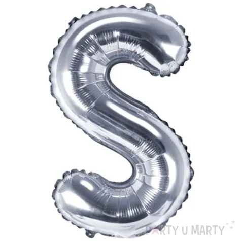 balon foliowy litera s 14 partydeco srebrny