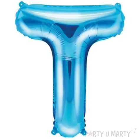 balon foliowy litera t 14 partydeco niebieski