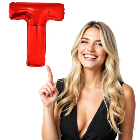 balon foliowy litera t czerwony funny fashion 40 ltr