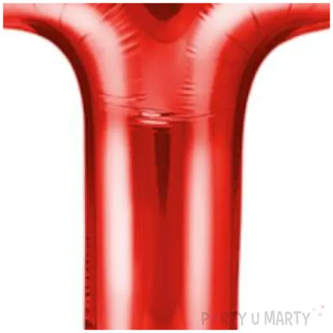 balon foliowy litera t czerwony partydeco 14 ltr