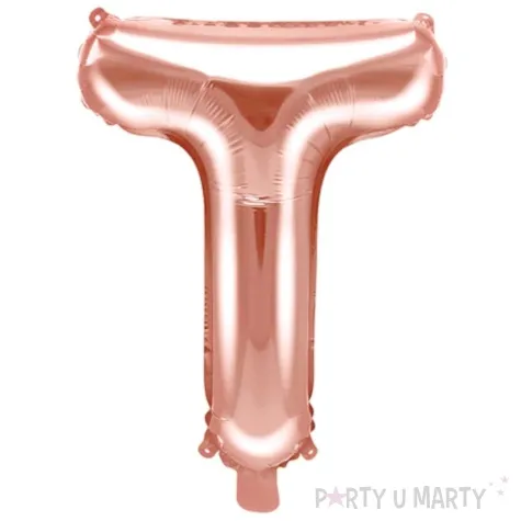 balon foliowy litera t rozowe zloto partydeco 14 ltr