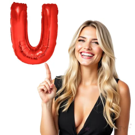 balon foliowy litera u czerwony funny fashion 40 ltr