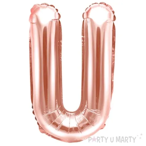 balon foliowy litera u rozowe zloto partydeco 14 ltr