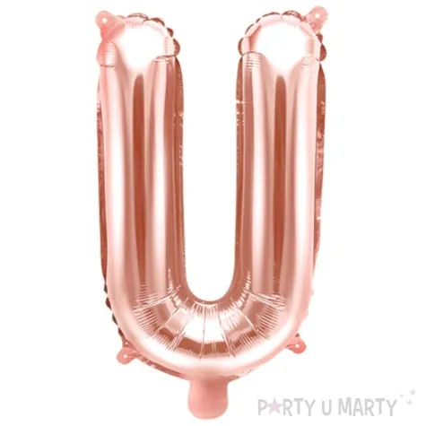 balon foliowy litera u rozowe zloto partydeco 14 ltr