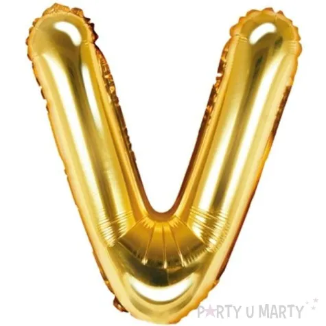 balon foliowy litera v 14 partydeco zloty