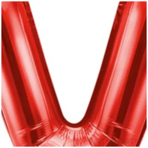 balon foliowy litera v czerwony partydeco 14 ltr