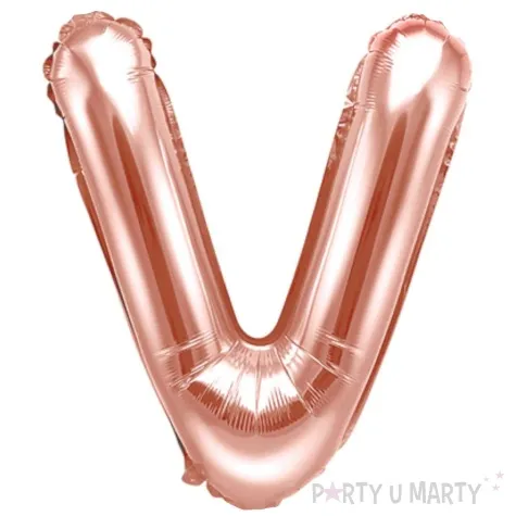 balon foliowy litera v rozowe zloto partydeco 14 ltr