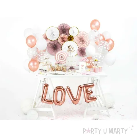 balon foliowy litera v rozowe zloto partydeco 14 ltr