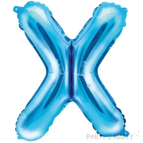 balon foliowy litera x 14 partydeco niebieski
