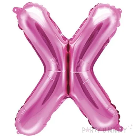 balon foliowy litera x 14 partydeco rozowy ciemny