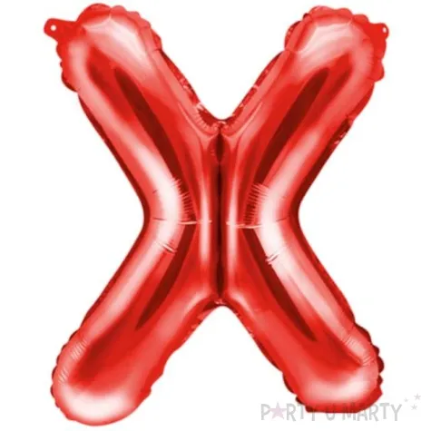 balon foliowy litera x czerwony partydeco 14 ltr