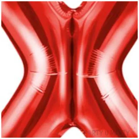 balon foliowy litera x czerwony partydeco 14 ltr