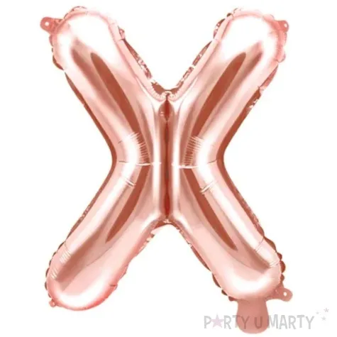 balon foliowy litera x rozowe zloto partydeco 14 ltr