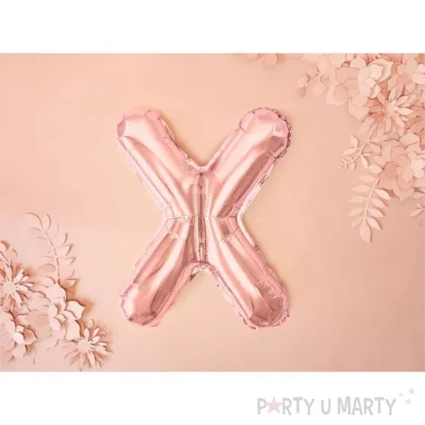 balon foliowy litera x rozowe zloto partydeco 14 ltr