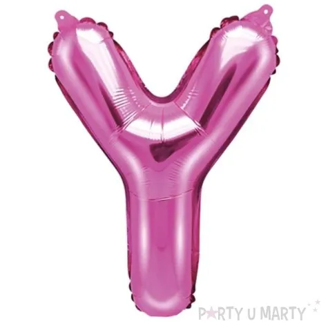 balon foliowy litera y 14 partydeco rozowy ciemny