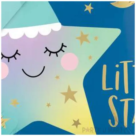 balon foliowy little star niebieski amscan 18 rnd