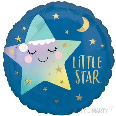 balon foliowy little star niebieski amscan 18 rnd