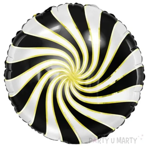 balon foliowy lizak czarno bialy partydeco 14 rnd