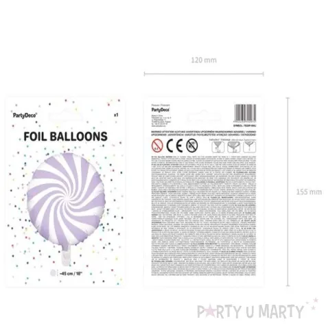 balon foliowy lizak fioletowy partydeco 18 rnd