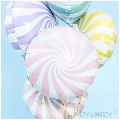 balon foliowy lizak rozowy jasny partydeco 18 rnd