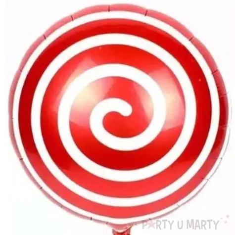 balon foliowy lizak spiralka czerwony oem 18 rnd